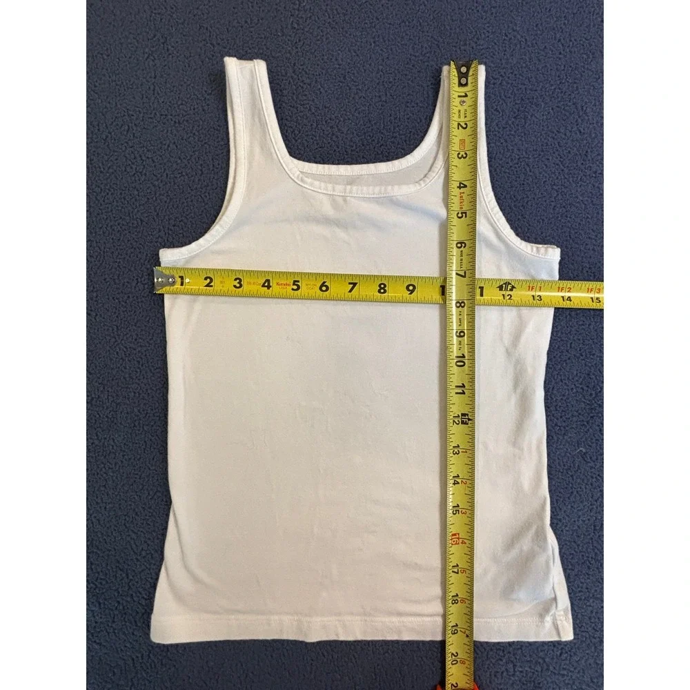 Old Navy Girls‎ White Fitted Tank Top Scoop Neck Size Large 10-12 Basic Layering